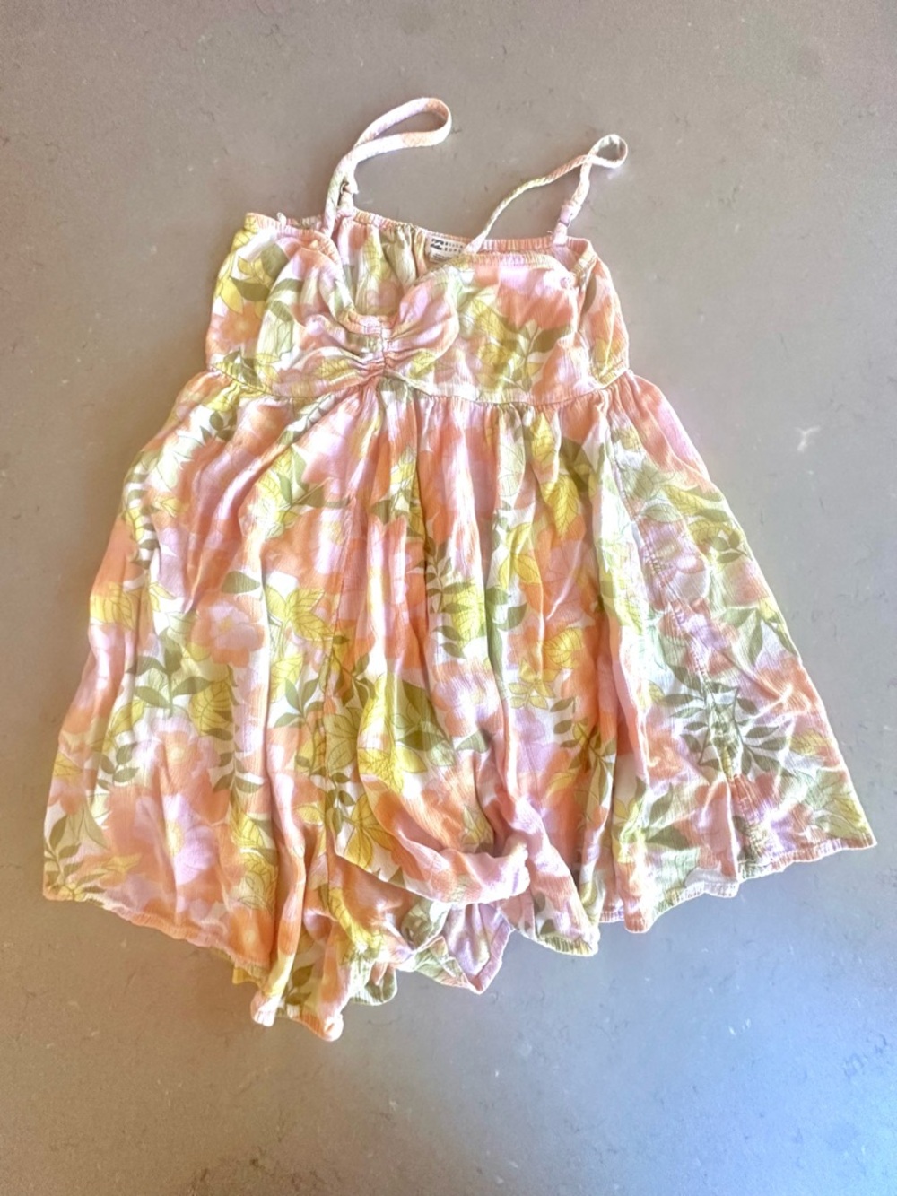 Billabong Floral Romper Adjustable Straps Flowy Playsuit Size S Boho Beach